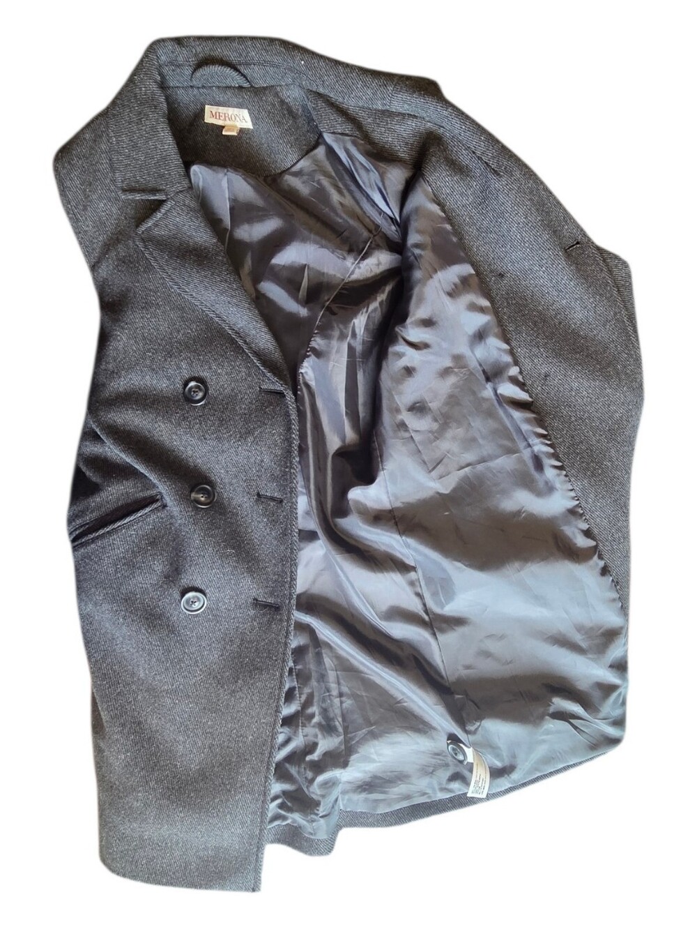 Merona Dark Charcoal Double-Breasted Peacoat Womens Size Medium - Picture 11 of 12